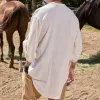 Men's Solid Color Loose V Neck Half Sleeve Shirt 42978684Z sold by Manly