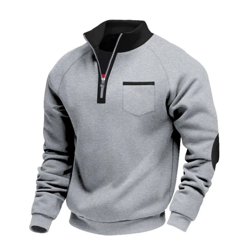 Men's Colorblock Zipper Stand Collar Long Sleeve Sweatshirt 34251361Z sold by Manly