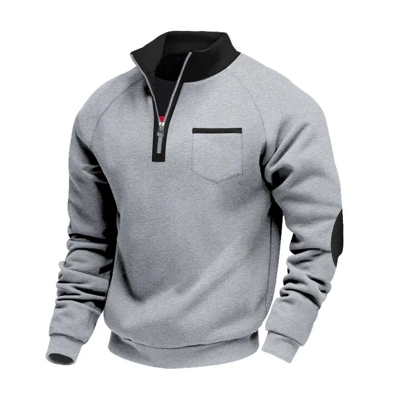 Men's Colorblock Zipper Stand Collar Long Sleeve Sweatshirt 34251361Z sold by Manly