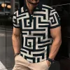 Men's Retro Chevron Short-sleeved Polo Shirt 72930460TO sold by Manly