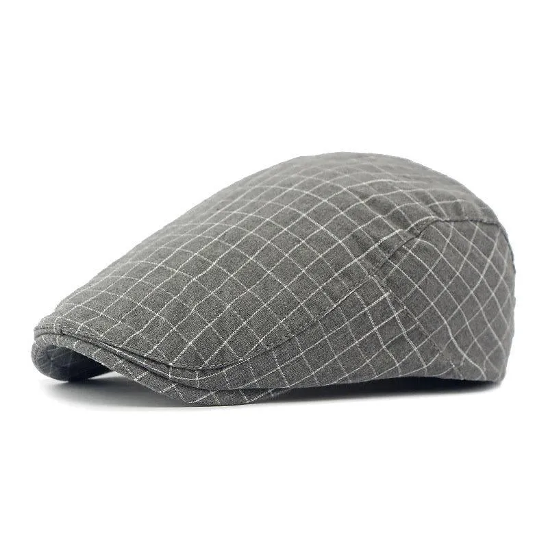 Men's Vintage Plaid Cotton Peaked Cap 62447851M sold by Manly