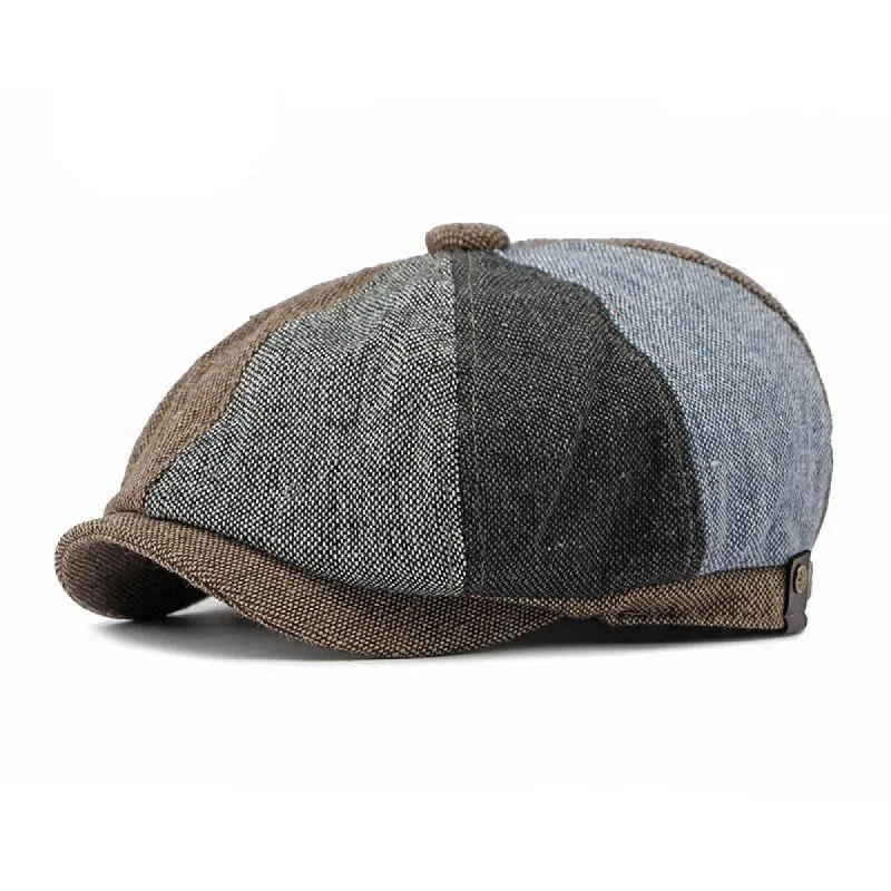 Men's Vintage Colorblock Patchwork Beret 59913433M sold by Manly