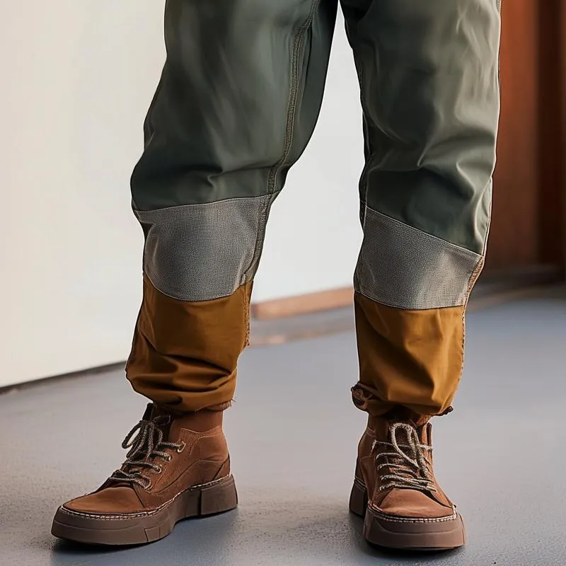 Men's Fashion Patchwork Elastic Waist Cargo Pants 14115235Z sold by Manly product image thumbnail 3