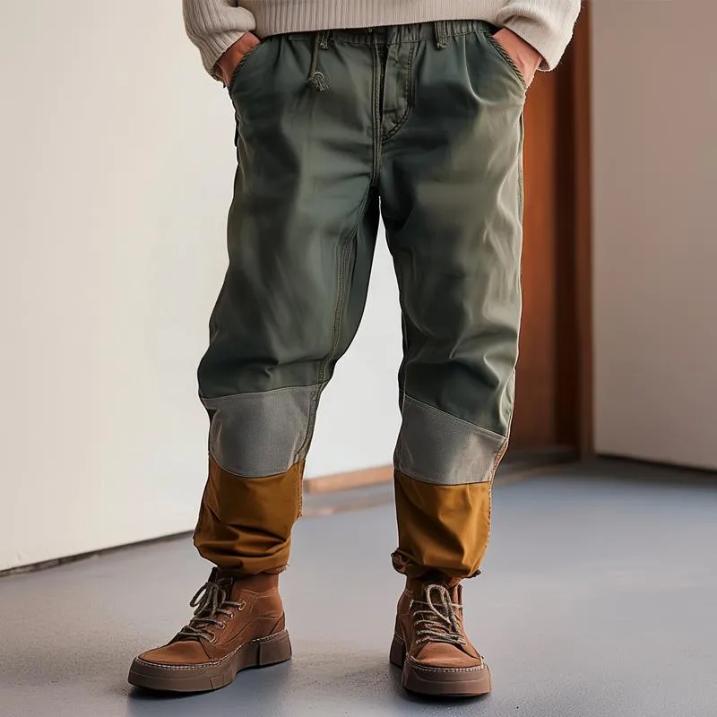 Men's Fashion Patchwork Elastic Waist Cargo Pants 14115235Z sold by Manly product image thumbnail 2