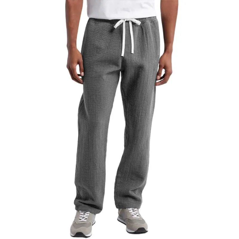 Men's Fashion Solid Color Waffle Elastic Waist Casual Pants 38405439Z sold by Manly
