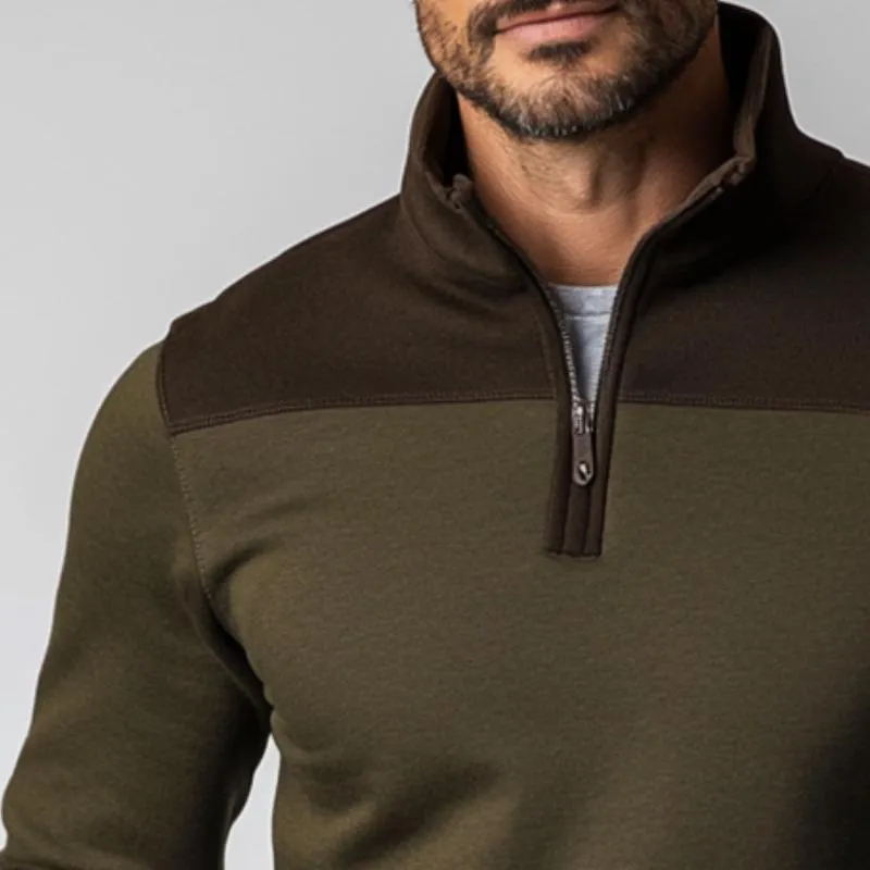 Men's Retro Casual Colorblock Zipper Sweatshirt 77384804TO sold by Manly product image thumbnail 3