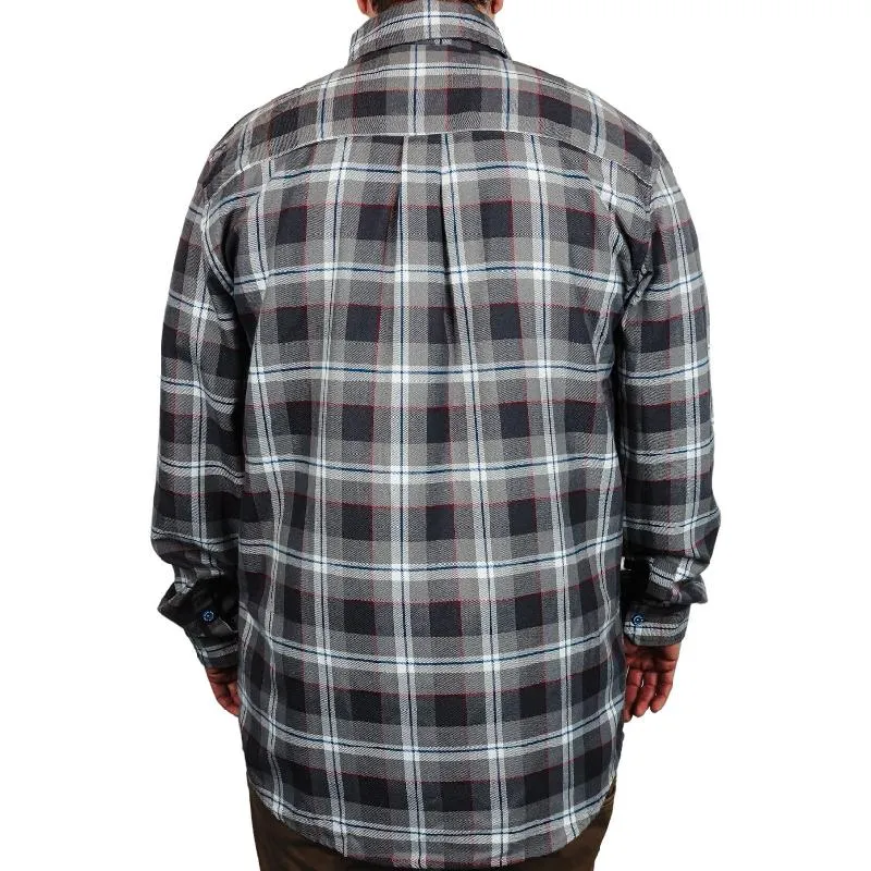 Men's Casual Grey Plaid Lapel Long Sleeve Shirt 91866010F sold by Manly product image thumbnail 5