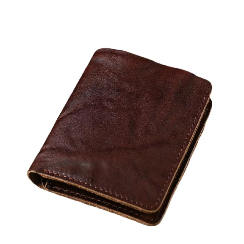 Men's Vintage Top Layer Cowhide Distressed Wrinkled Wallet 38909310U sold by Manly