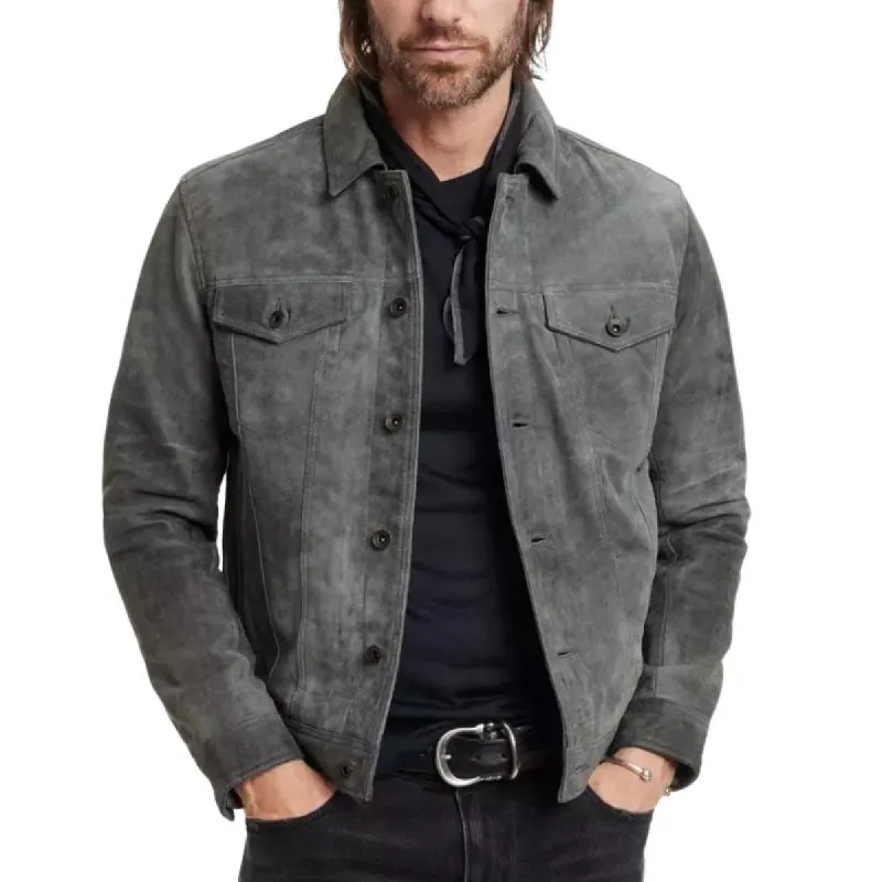 Men's Classic Fashion Distressed Suede Jacket 66252296K sold by Manly