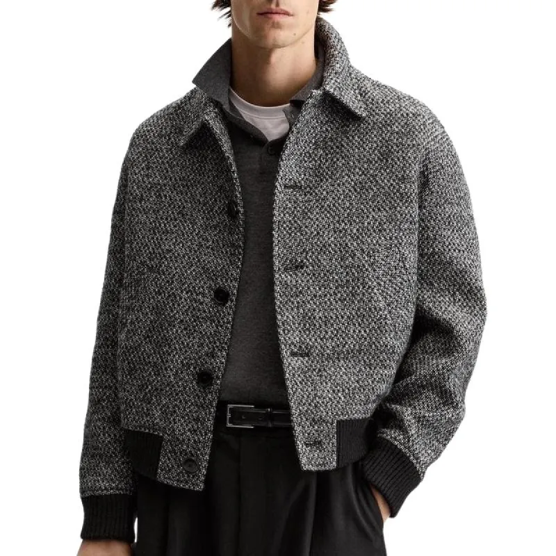 Men's Casual Fashion Crisp Wool Lapel Jacket 42701224F sold by Manly