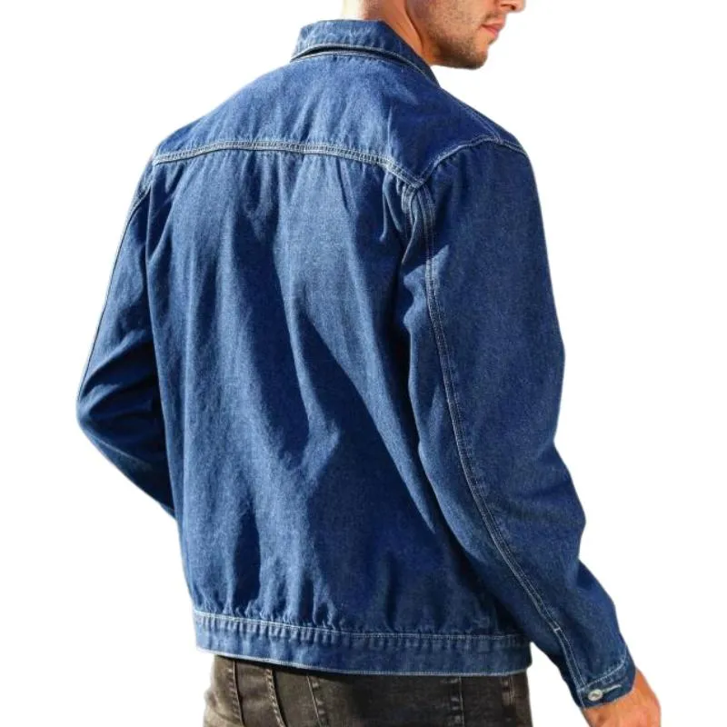 Men's Casual Lapel Denim Jacket 33778795F sold by Manly product image thumbnail 3