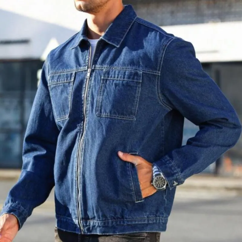 Men's Casual Lapel Denim Jacket 33778795F sold by Manly product image thumbnail 2