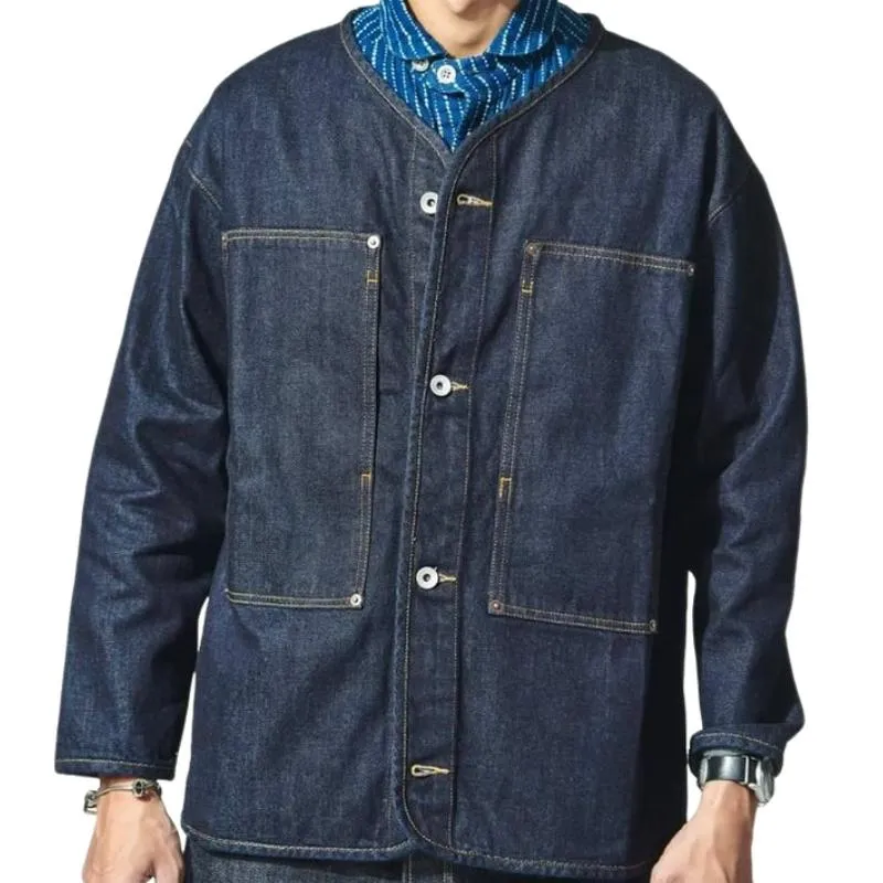 Men's Casual Collarless Denim Jacket 02289519F sold by Manly product image thumbnail 2