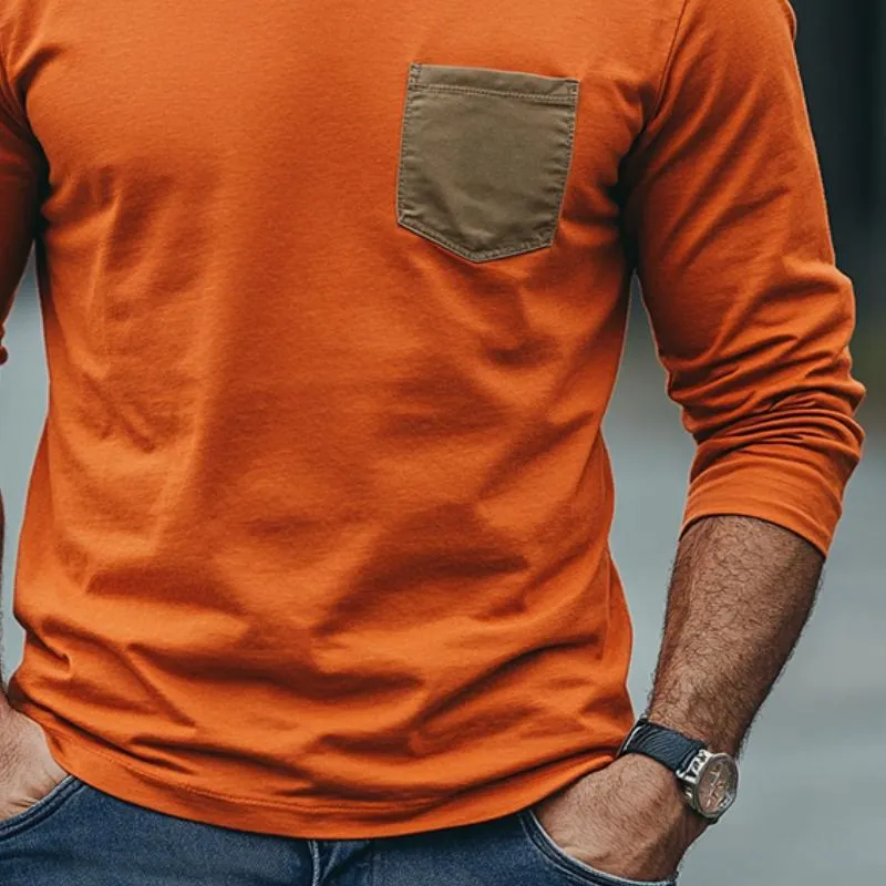 Men's Classic Casual V-Neck Cotton Long Sleeve T-Shirt 97403844K sold by Manly product image thumbnail 4