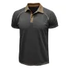 Men's Casual Contrast Color Short-sleeved POLO Shirt 57895287X sold by Manly