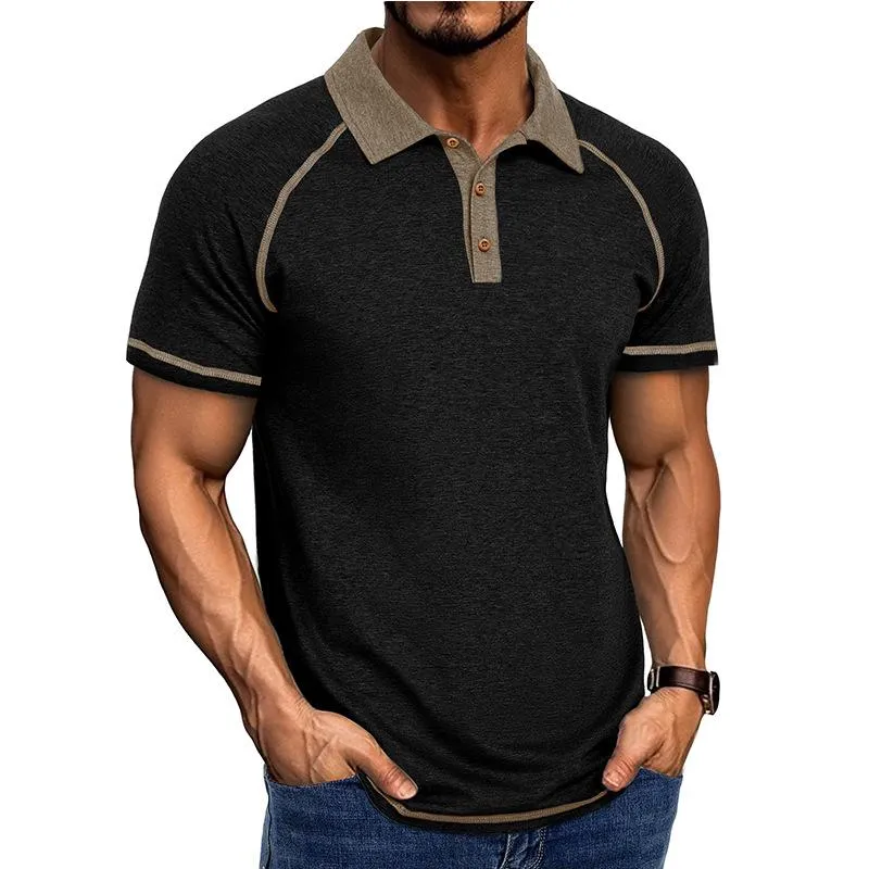 Men's Casual Contrast Color Short-sleeved POLO Shirt 57895287X sold by Manly product image thumbnail 2
