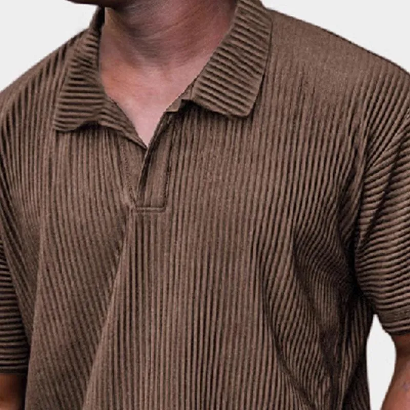 Men's Solid Color Striped Short-sleeved POLO Shirt 71559657X sold by Manly product image thumbnail 4