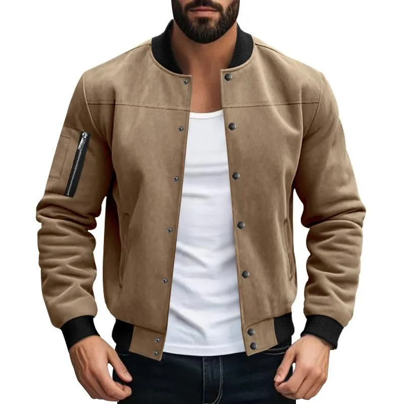 Men's Vintage Single Breasted Bomber Jacket 21436845X sold by Manly