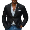 Men's Casual Cotton Linen Peaked Lapel Single-breasted Slim-fit Blazer 21926028M sold by Manly
