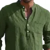Men's Casual Solid Color Long Sleeve Henley Shirt 76711141F sold by Manly