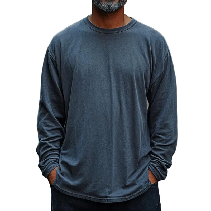 Men's Casual Loose Long-sleeved T-shirt 05200380F sold by Manly