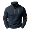 Men's Casual Colorblock Half Zip Stand Collar Long Sleeve Sweatshirt 08301797Y sold by Manly