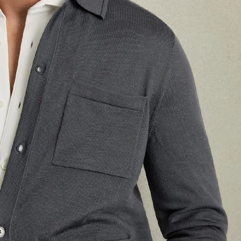 Men's Fashion Solid Color Knit Lapel Multi-Pocket Cardigan 79587768Y sold by Manly product image thumbnail 2