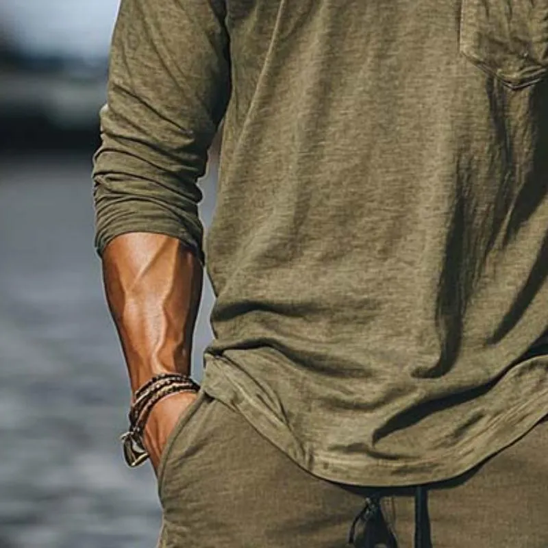 Men's Classic Casual Round Neck Slim Fit Cotton Long Sleeve T-Shirt 25384764K sold by Manly product image thumbnail 4