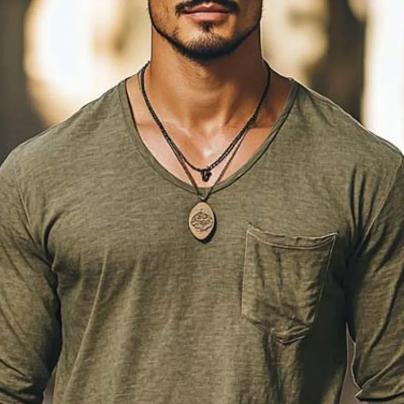 Men's Classic Casual Round Neck Slim Fit Cotton Long Sleeve T-Shirt 25384764K sold by Manly product image thumbnail 3