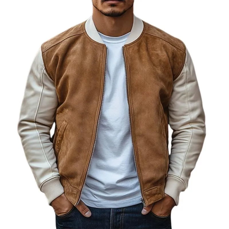 Men's Classic Casual Slim Fit Leather and Suede Jacket 46711234K sold by Manly