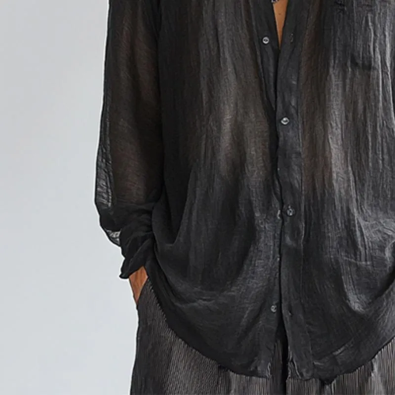 Men's Casual Fashion Silk Chiffon Long Sleeve Shirt 48797393K sold by Manly product image thumbnail 4