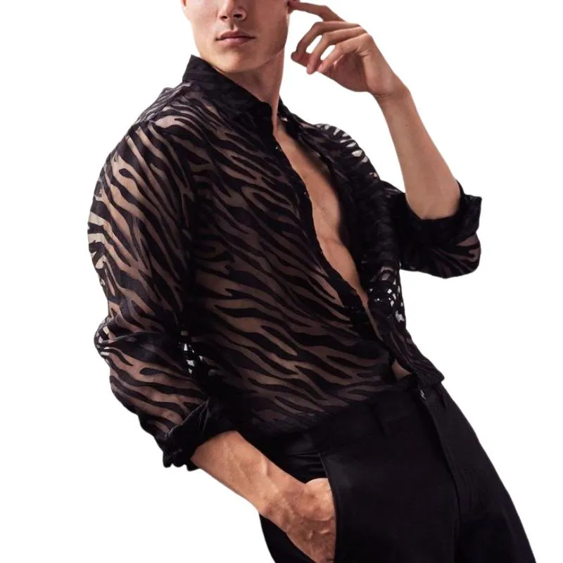 Men's Casual Fashionable Pattern Long Sleeve Shirt 36399865K sold by Manly