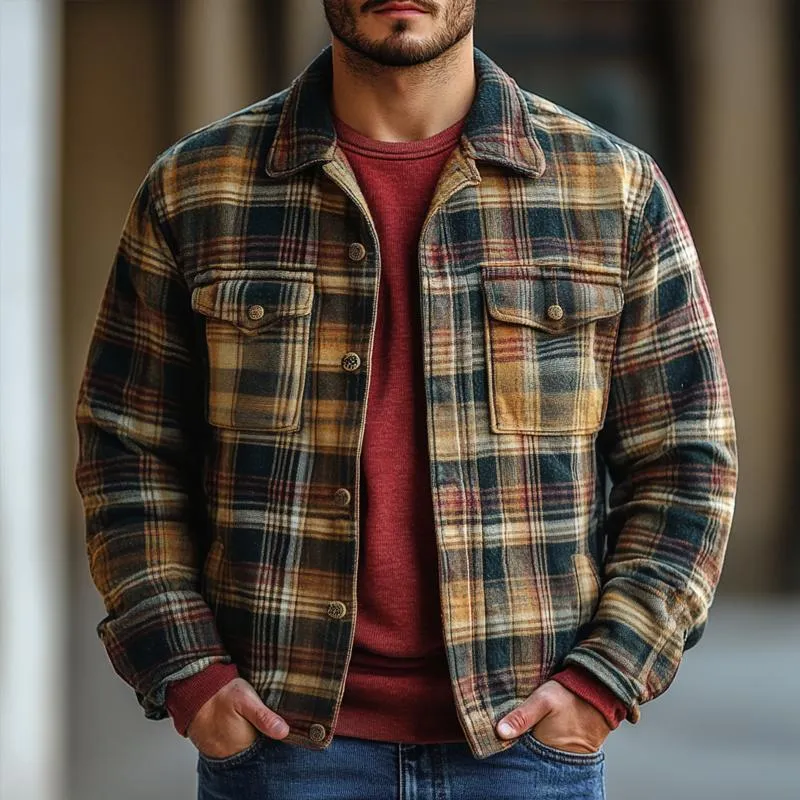 Men's Vintage Checked Lapel Chest Pocket Single Breasted Jacket 24779587Z sold by Manly product image thumbnail 2