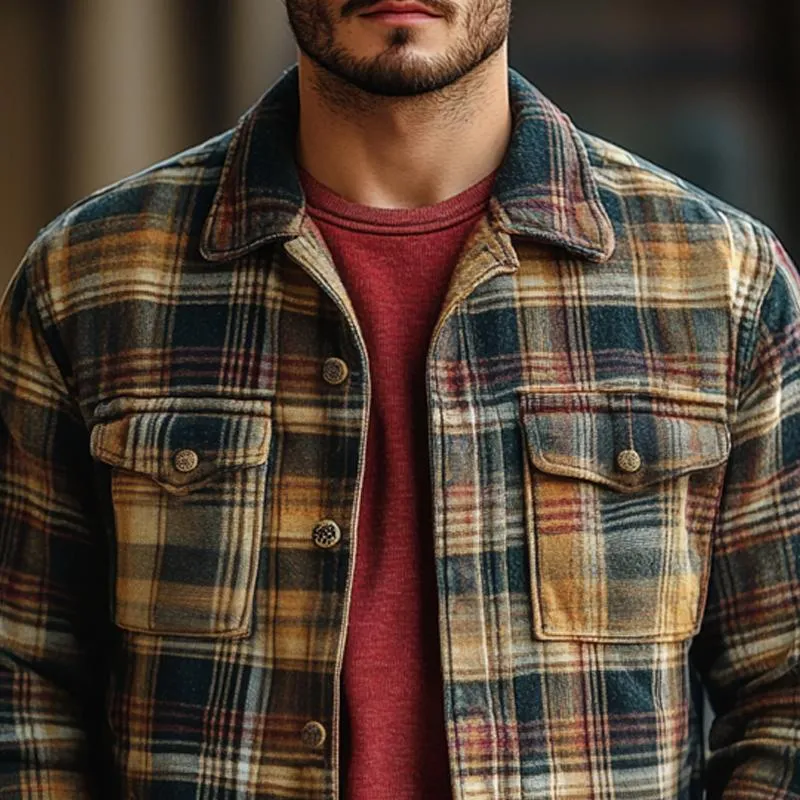 Men's Vintage Checked Lapel Chest Pocket Single Breasted Jacket 24779587Z sold by Manly product image thumbnail 3