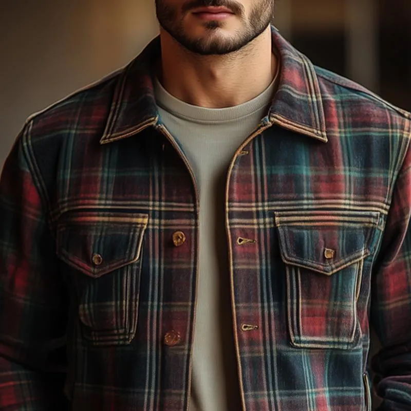 Men's Vintage Checked Lapel Chest Pocket Single Breasted Jacket 89776828Z sold by Manly product image thumbnail 3