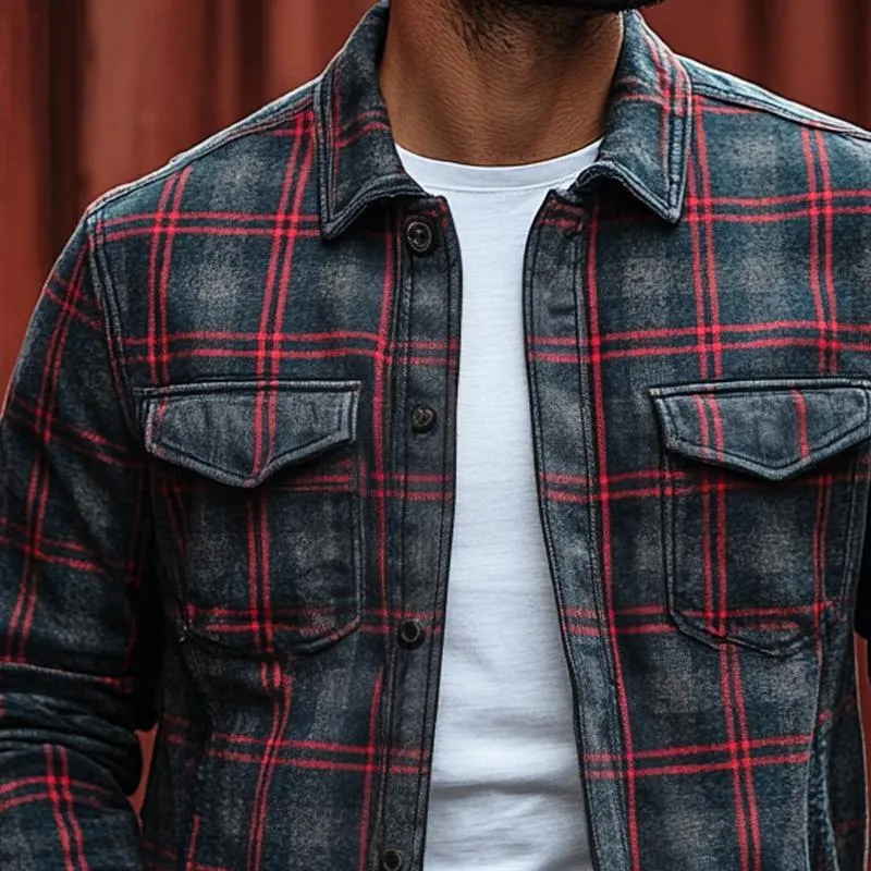 Men's Vintage Checked Lapel Chest Pocket Single Breasted Jacket 67571588Z sold by Manly product image thumbnail 3