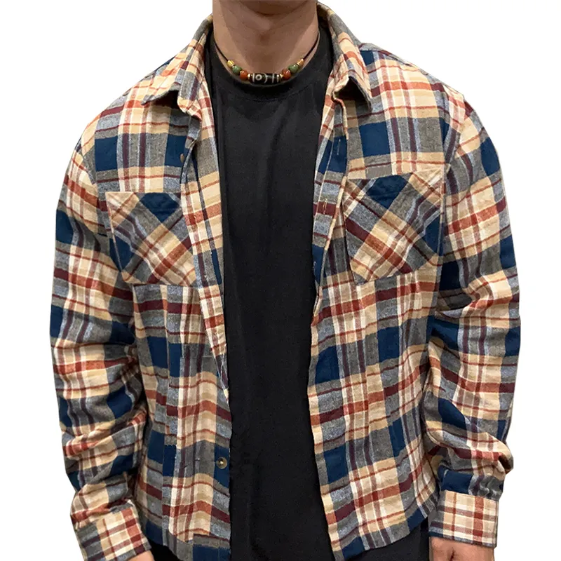 Men's Classic Casual Slim Fit Check Long Sleeve Shirt 91392940K sold by Manly