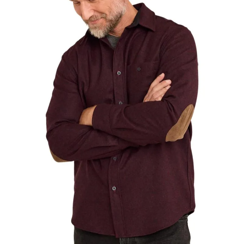 Men's Vintage Burgundy Long Sleeve Lapel Shirt 88412001F sold by Manly