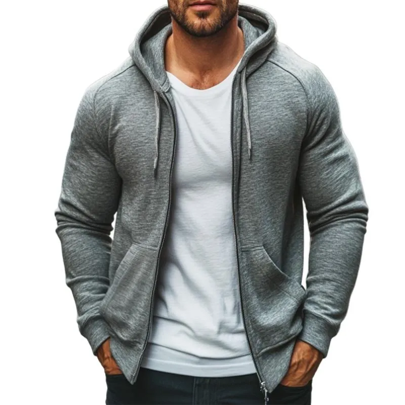 Men's Retro Casual Zipper Hooded Sweatshirt Jacket 31013215TO sold by Manly