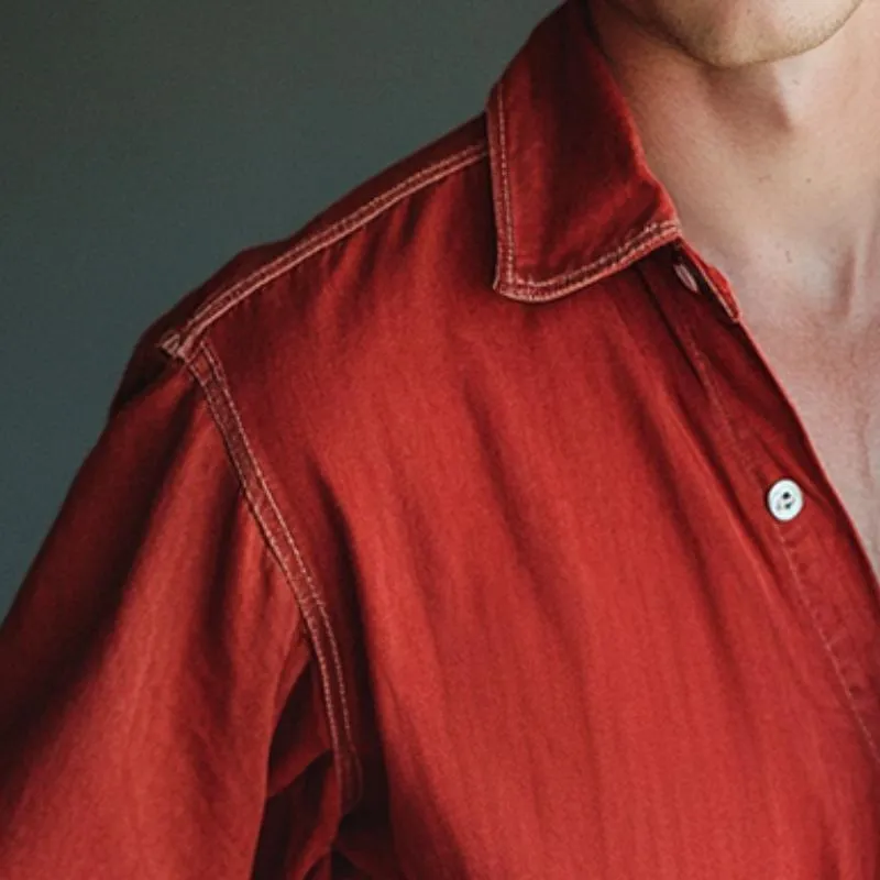 Men's Retro Casual Cowboy Pocket Lapel Long Sleeve Shirt 61580376TO sold by Manly product image thumbnail 3