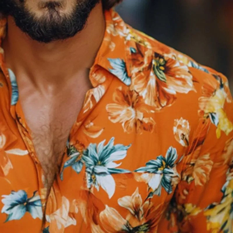 Men's Retro Casual Printed Pocket Lapel Long Sleeve Shirt 26687798TO sold by Manly product image thumbnail 3