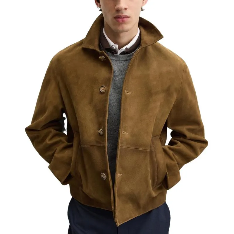 Men's Vintage Lapel Suede Jacket 44615656F sold by Manly