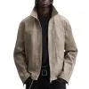 Men's Vintage Lapel Zipper Suede Jacket 48424595F sold by Manly