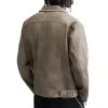 Men's Vintage Lapel Zipper Suede Jacket 48424595F sold by Manly