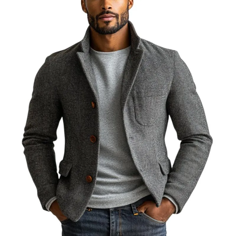 Mens Vintage Herringbone Single Breasted Jacket 89347611Y sold by Manly