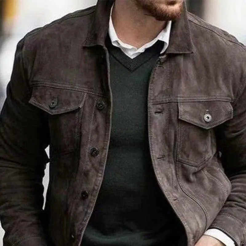 Men's Vintage Suede Button Jacket 61700830U sold by Manly product image thumbnail 3