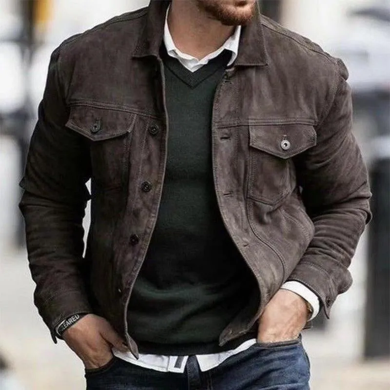 Men's Vintage Suede Button Jacket 61700830U sold by Manly product image thumbnail 2