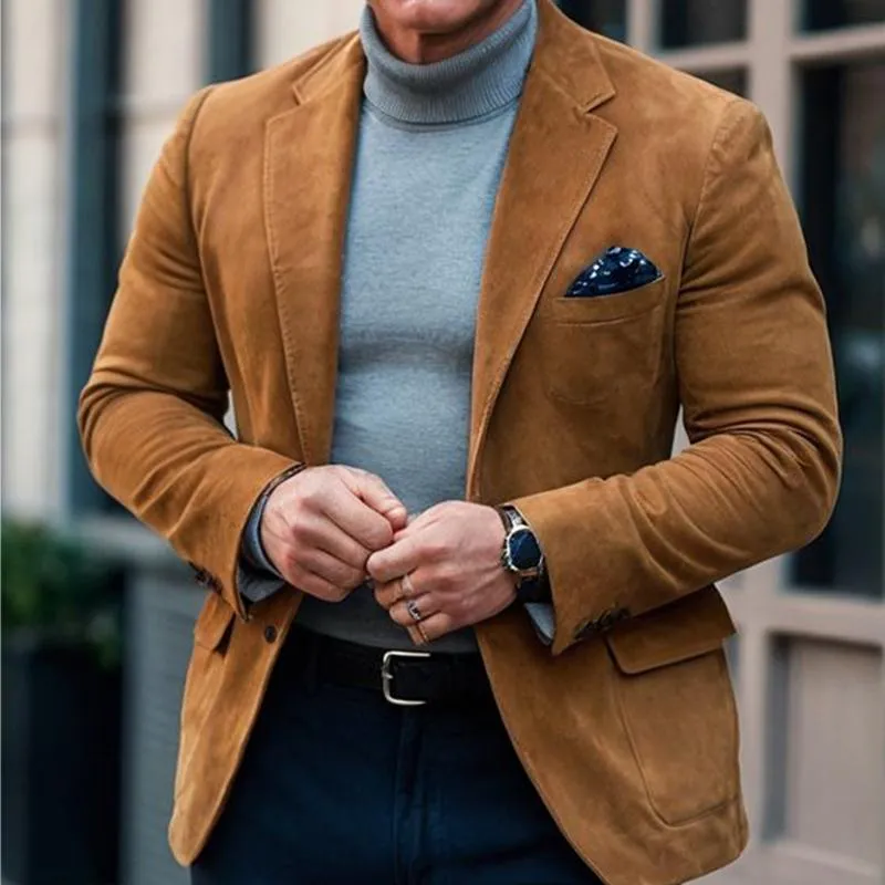 Men's Vintage Notched Lapel Suede Blazer 18202389U sold by Manly product image thumbnail 2