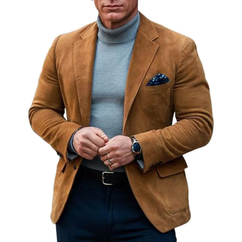 Men's Vintage Notched Lapel Suede Blazer 18202389U sold by Manly