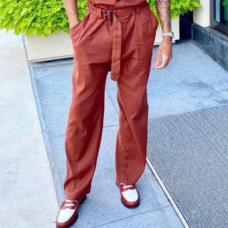 Men's Classic Fashion Multi-Pocket Linen Jumpsuit 98496796K sold by Manly product image thumbnail 4